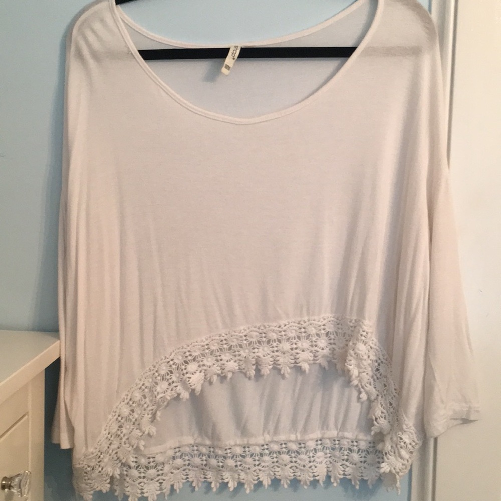 White long sleeve crop top